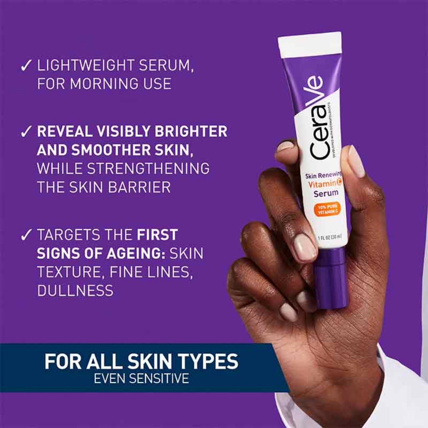 CeraVe Vitamin C Serum 30ml | Brightening & Anti-Aging Skincare