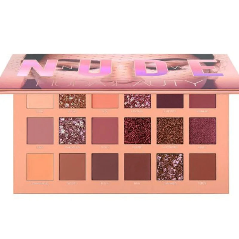18 Colors Nude Eyeshadow Palette | Matte & Shimmer Long Lasting Shades
