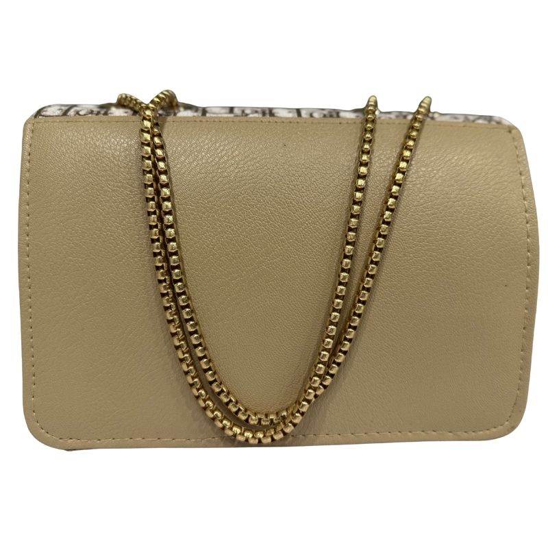 Dior Beige Oblique Canvas & Leather Flap Clutch | Designer Handbag