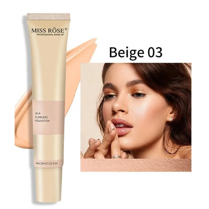 Miss Rose Silk Flawless Foundation Beige 3 | Lightweight Long-Lasting Liquid Base with Natural Radiant Finish