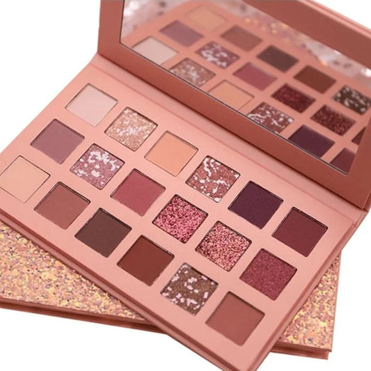 18 Colors Nude Eyeshadow Palette | Matte & Shimmer Long Lasting Shades
