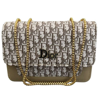 Dior Beige Oblique Canvas & Leather Flap Clutch | Designer Handbag