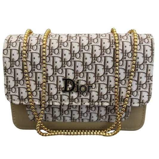 Dior Beige Oblique Canvas & Leather Flap Clutch | Designer Handbag