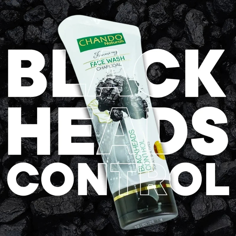 Chando Naturals Charcoal Blackheads Control Face Wash 100ml | Daily Cleanser for Oily & Combination Skin