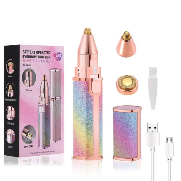 Flawless 2-in-1 Eyebrow Trimmer | Rechargeable Hair Remover with USB Cable