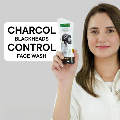 Chando Naturals Charcoal Blackheads Control Face Wash 100ml | Daily Cleanser for Oily & Combination Skin