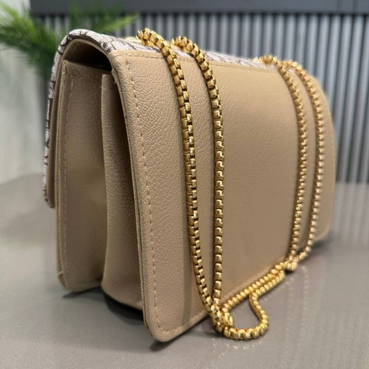 Dior Beige Oblique Canvas & Leather Flap Clutch | Designer Handbag