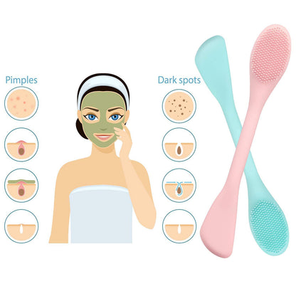 Double-Ended Silicone Face Mask & Cleansing Brush | Reusable Skincare Tool (2 Pack)