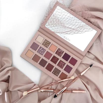 18 Colors Nude Eyeshadow Palette | Matte & Shimmer Long Lasting Shades
