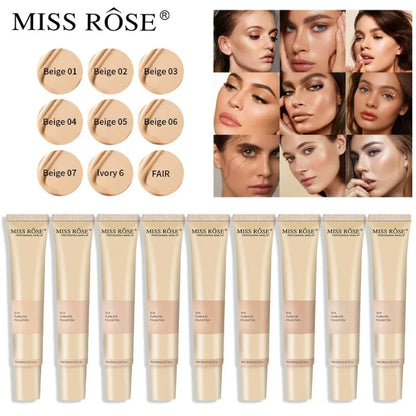 Miss Rose Silk Flawless Foundation Ivory 6 | Long-Lasting Lightweight Liquid Base with Natural Radiant Finish