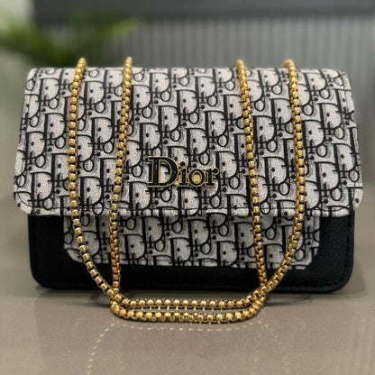 Dior Black Oblique Flap Clutch | Luxury Designer Handbag for Women