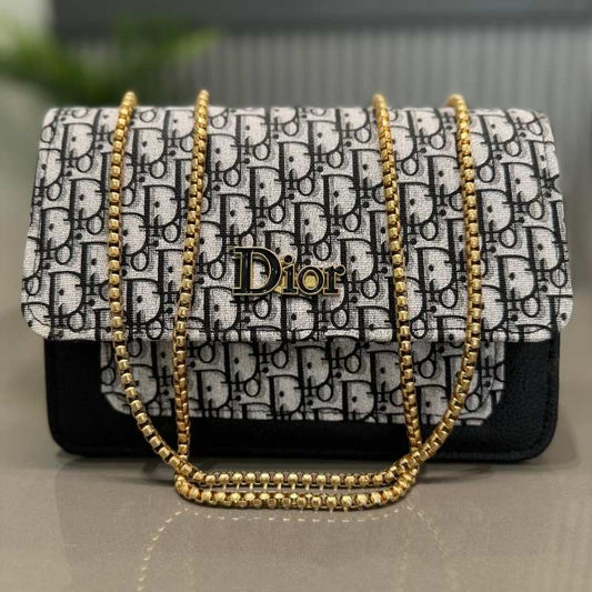 Dior Black Oblique Flap Clutch | Luxury Designer Handbag for Women