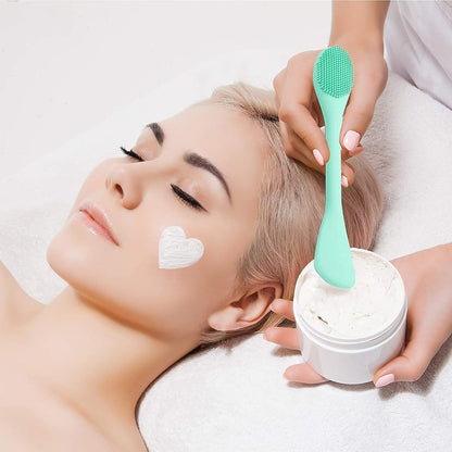 Double-Ended Silicone Face Mask & Cleansing Brush | Reusable Skincare Tool (2 Pack)