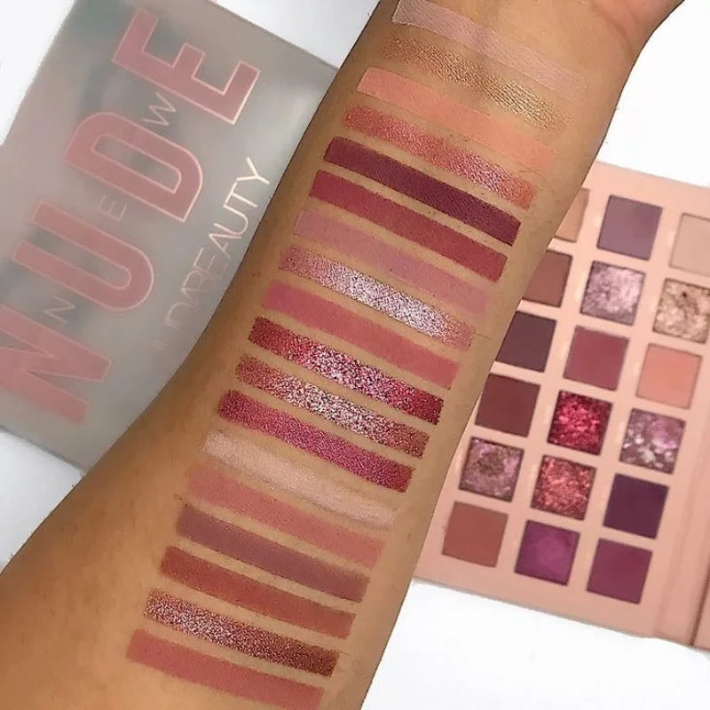 18 Colors Nude Eyeshadow Palette | Matte & Shimmer Long Lasting Shades