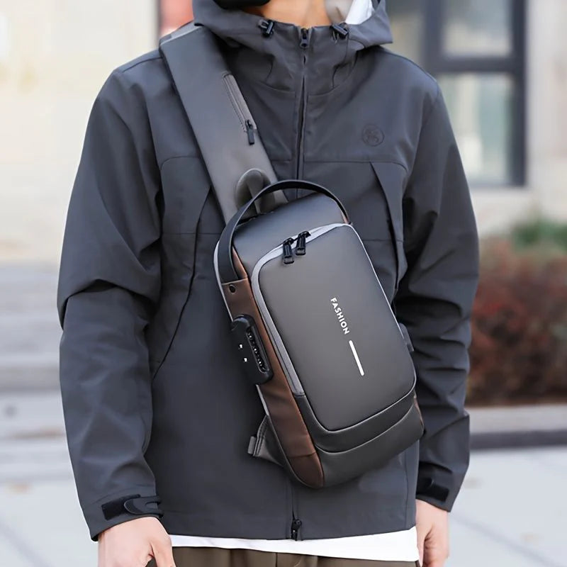 Black Anti-Theft USB Crossbody Shoulder Bag | Multifunction Travel Bag